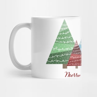 Merry and Bright Modern Festive Christmas Trees Mug